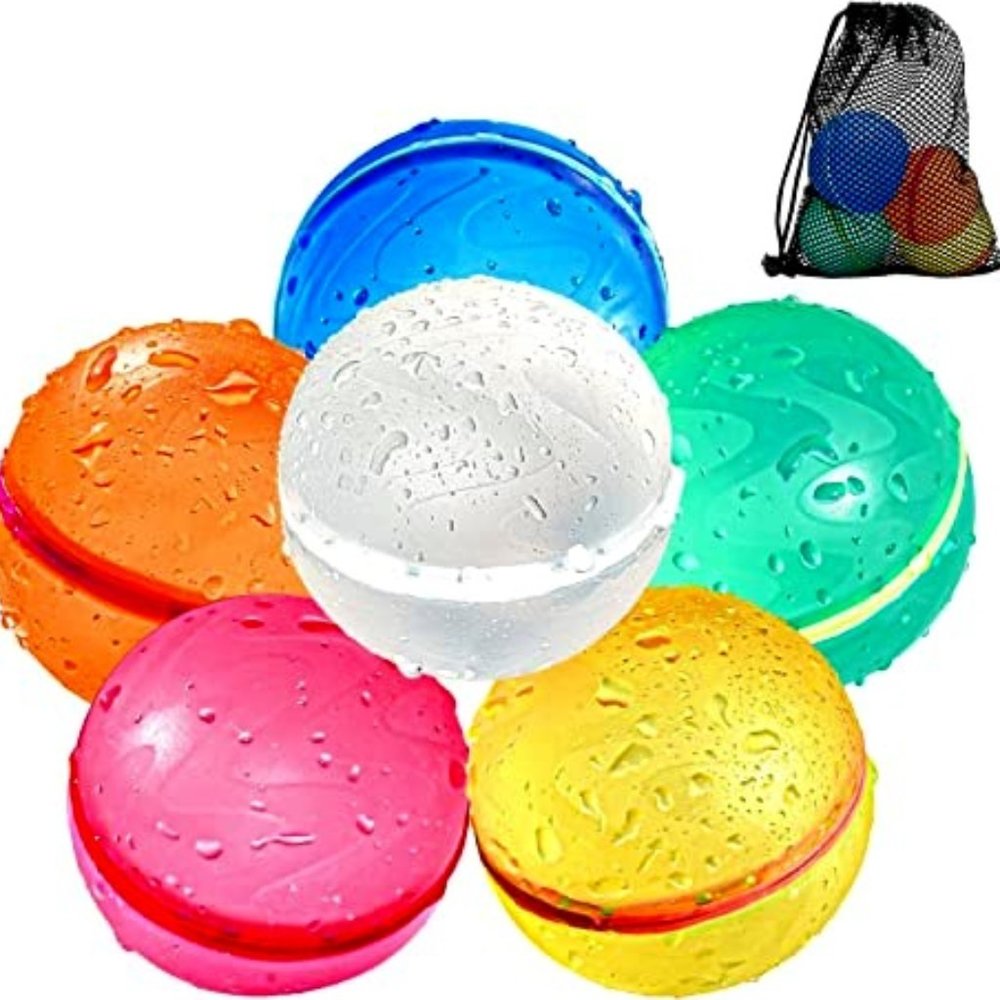 Reusable Water Bomb balloons, Magnetic Refillable Water balls (6 Pack)
